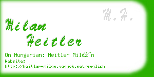 milan heitler business card